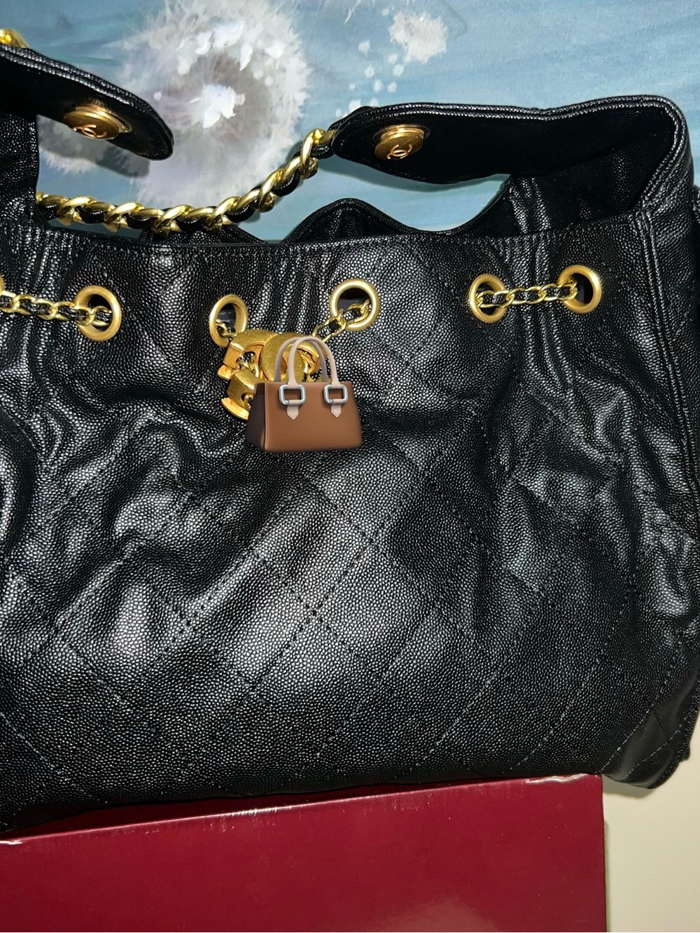 Classic Quilted Black Chain-Handle Women's Tote